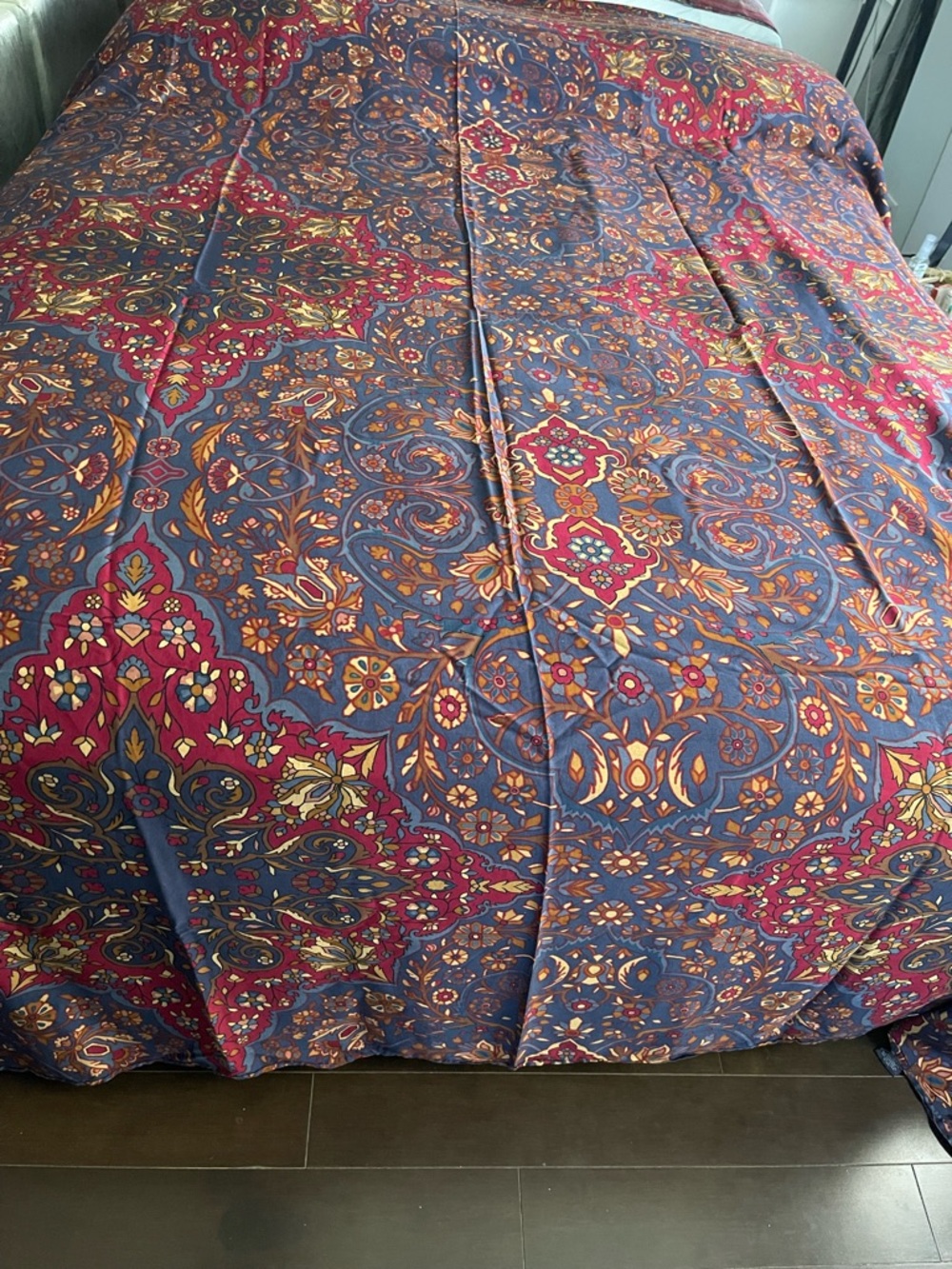 Vintage Ralph Lauren Brentwood Jewel Tone Egyptian Cotton Queen Flat Sheet
